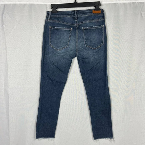 Abercrombie‎ Harper Ankle Distressed Skinny Jeans Dark Wash 26 Short Cut Off Hem - Picture 9 of 15